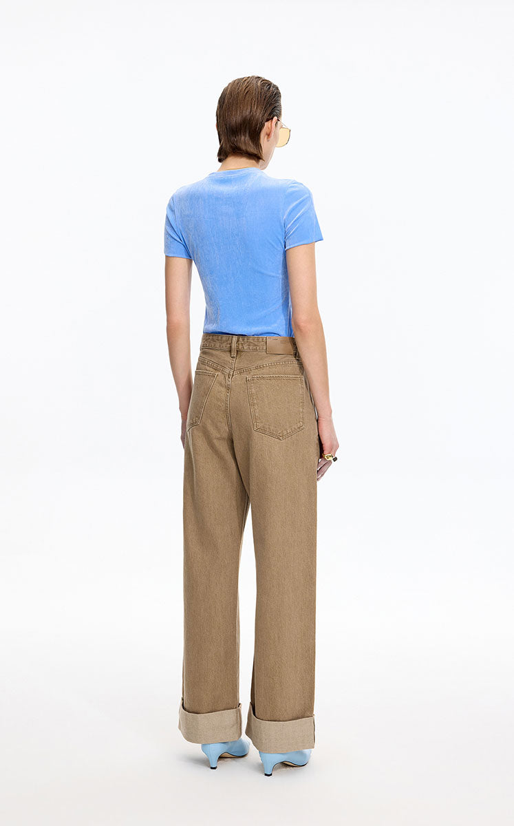 Jeans / JNBY Straight Leg Cuffed Denim Pants