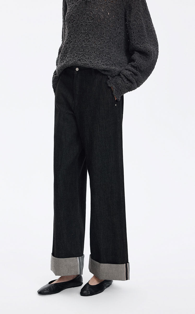 Jeans / JNBY Straight Leg Cuffed Denim Pants