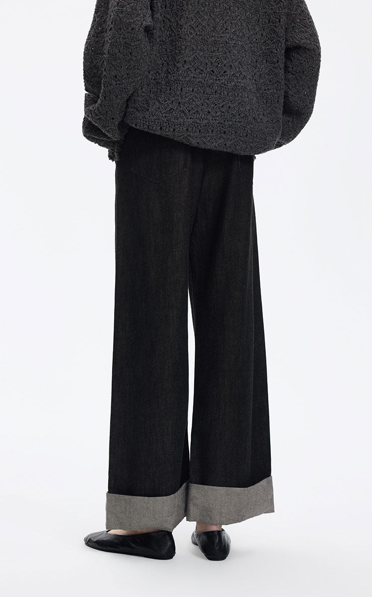 Jeans / JNBY Straight Leg Cuffed Denim Pants