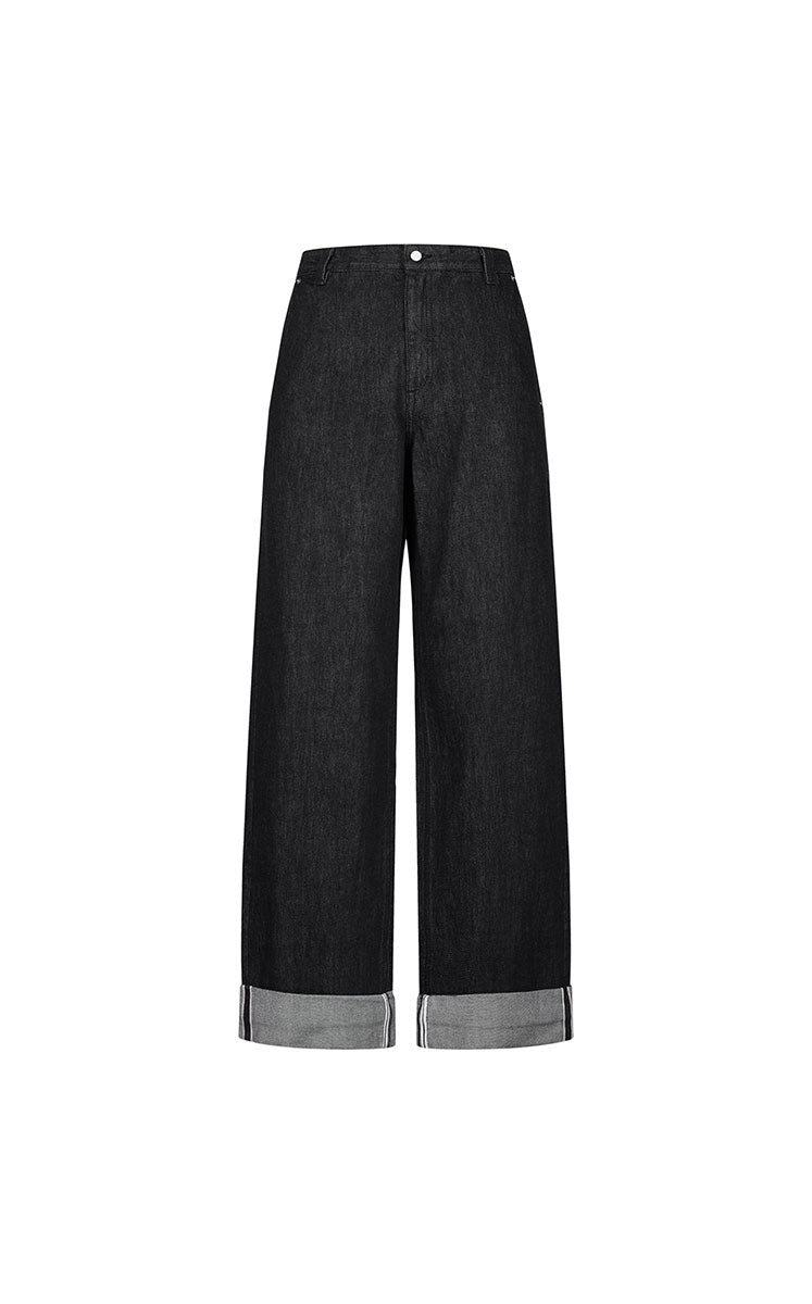 Jeans / JNBY Straight Leg Cuffed Denim Pants