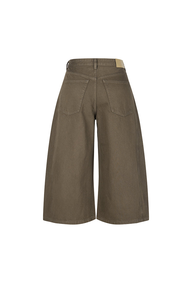 Jeans / JNBY Banana Fit Cropped Color Denim Pants Beige Grey Green-3
