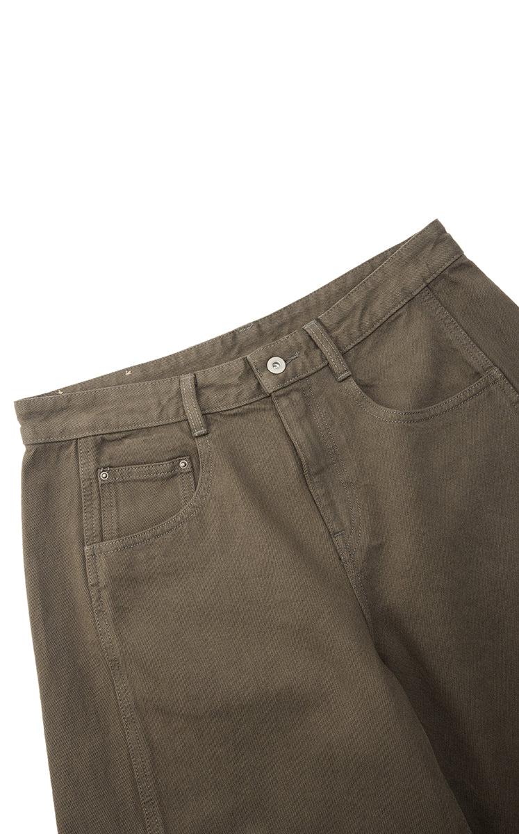 Jeans / JNBY Banana Fit Cropped Color Denim Pants Beige Grey Green-3
