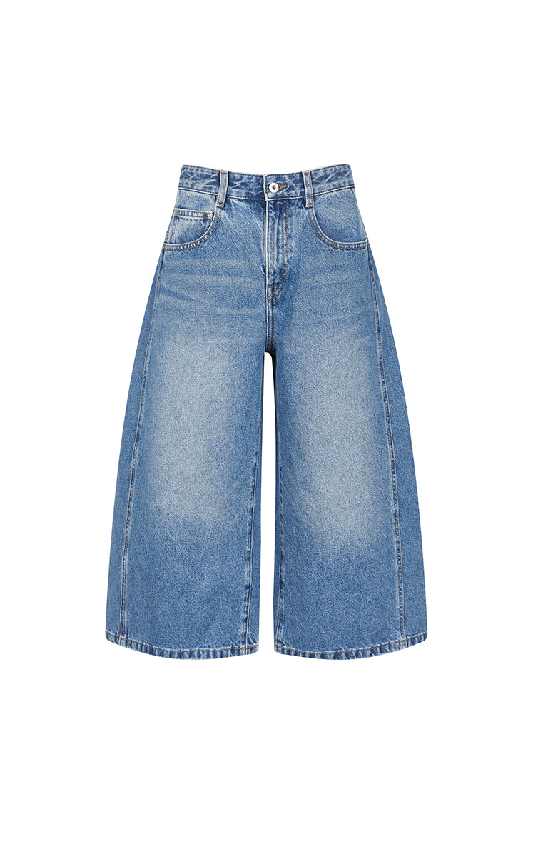 Jeans / JNBY Banana Fit Cropped Color Denim Pants Washed Denim Blue-1