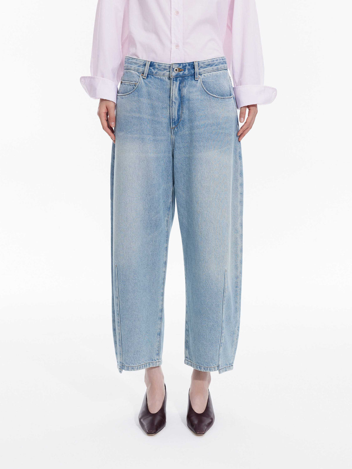 Jeans / JNBY Curved Leg Cropped Denim Pants Light Blue-1