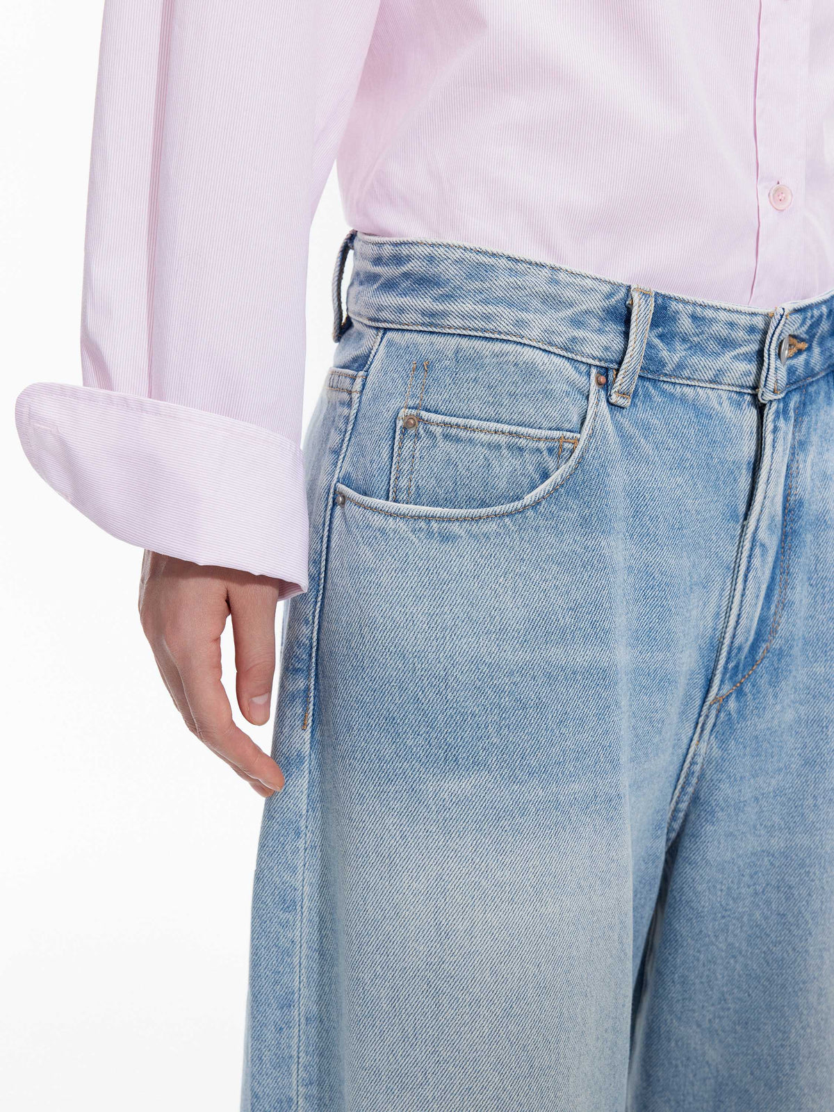 Jeans / JNBY Curved Leg Cropped Denim Pants Light Blue-1