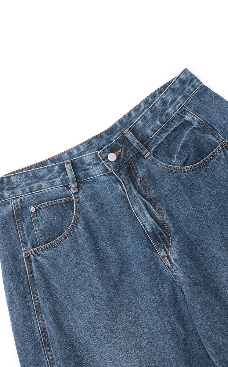 Jeans / JNBY Lyocell Banana Cut Wide Leg Jeans Dark Denim Blue-1