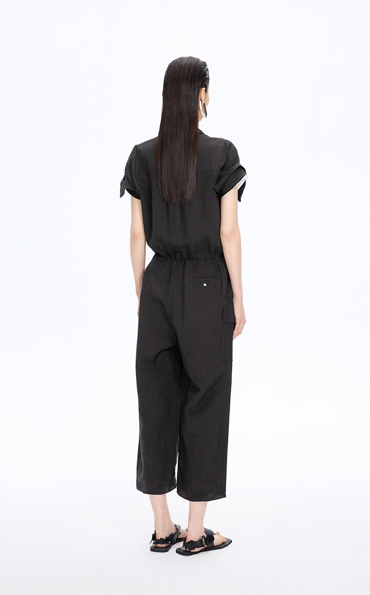 Jumpsuit / JNBY Linen-Blend Short-Sleeve Jumpsuit
