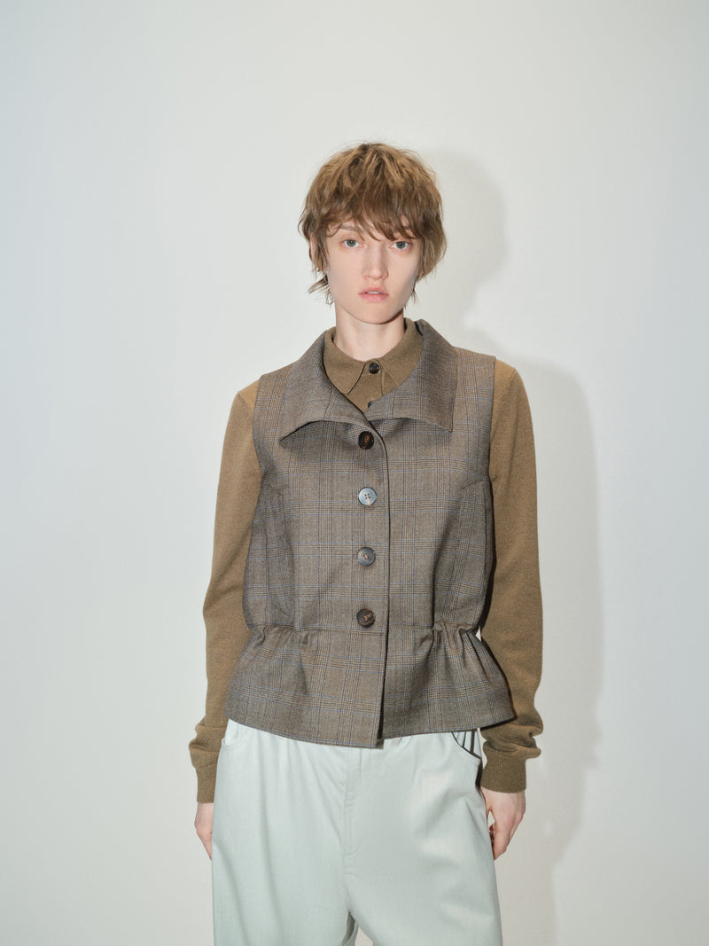 Vest / JNBY Wool Blend Stand Collar Sleeveless Vest