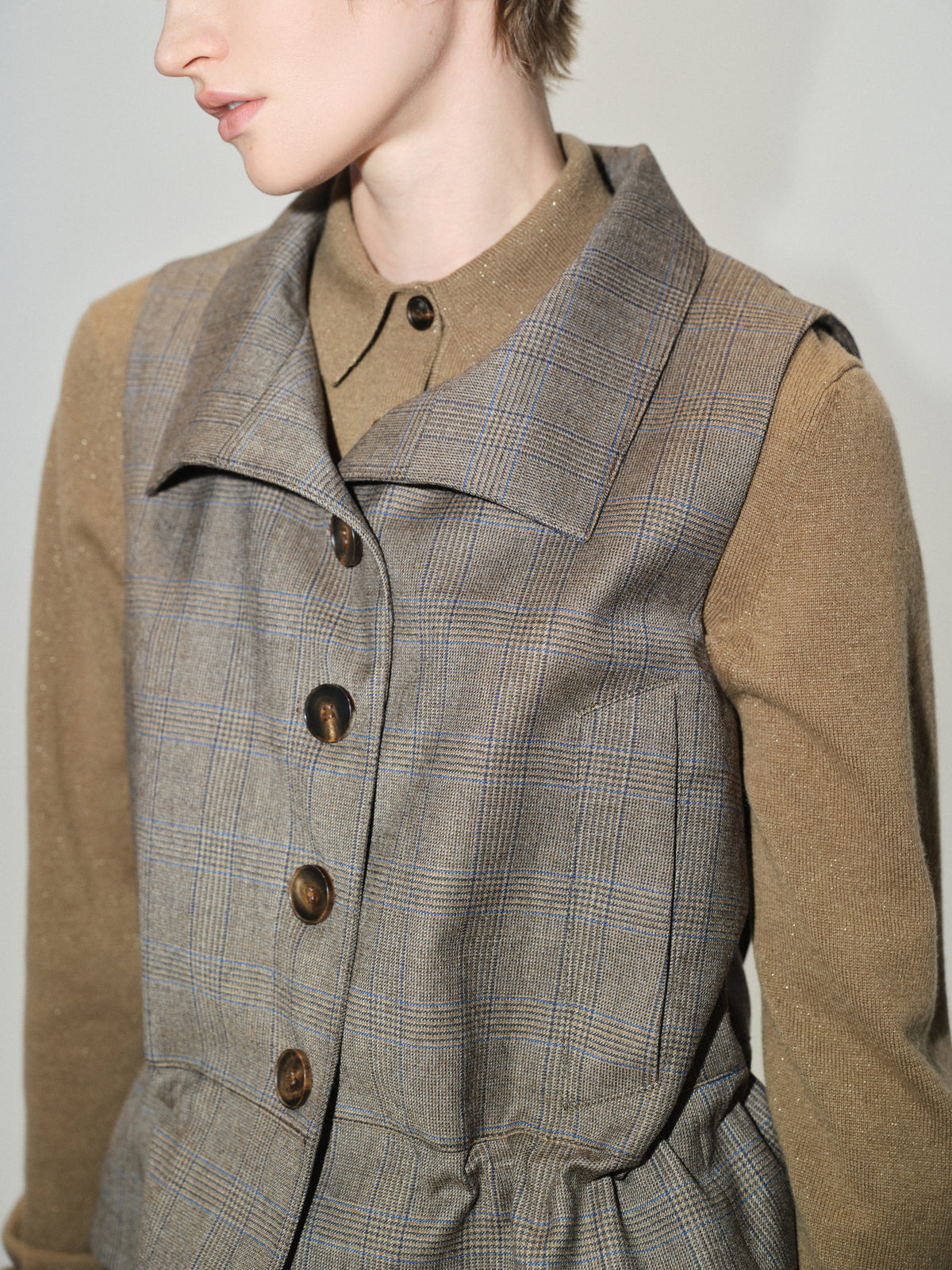 Vest / JNBY Wool Blend Stand Collar Sleeveless Vest