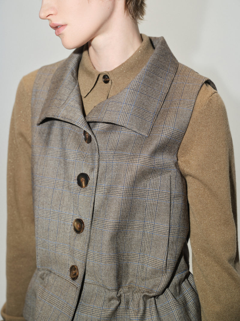 Vest / JNBY Wool Blend Stand Collar Sleeveless Vest
