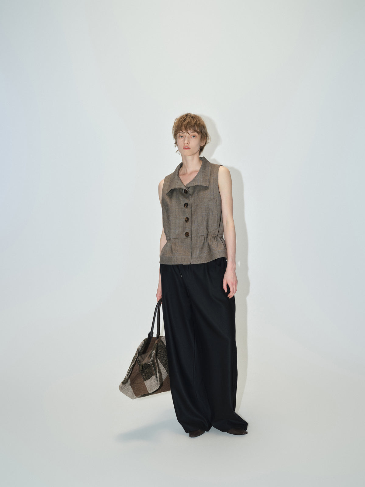 Vest / JNBY Wool Blend Stand Collar Sleeveless Vest
