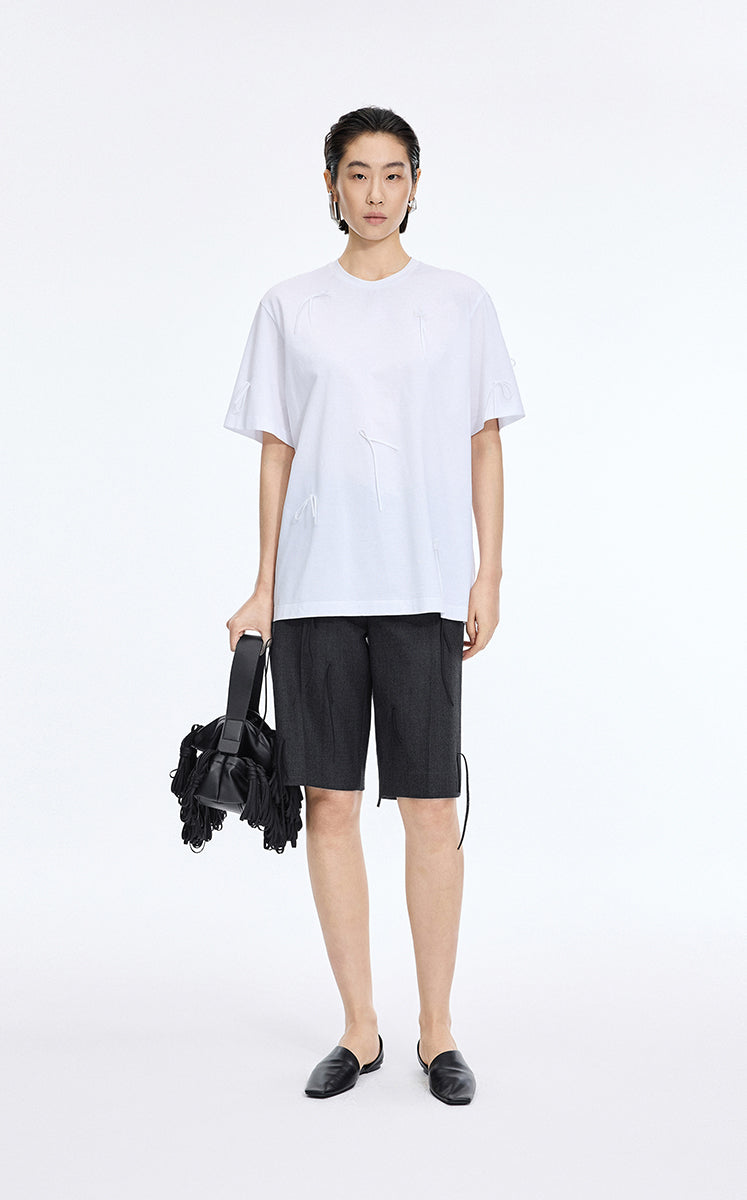 Pants / JNBY A-Line Wool Fringe Cropped Pants