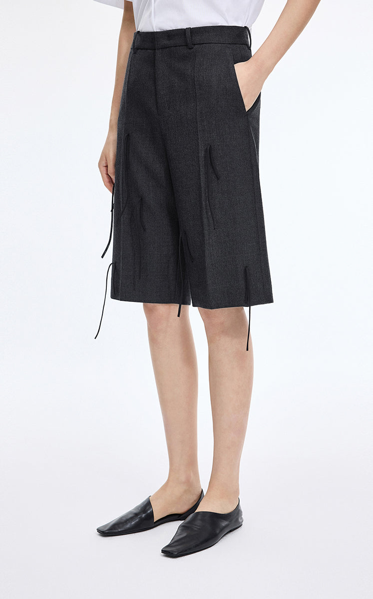 Pants / JNBY A-Line Wool Fringe Cropped Pants