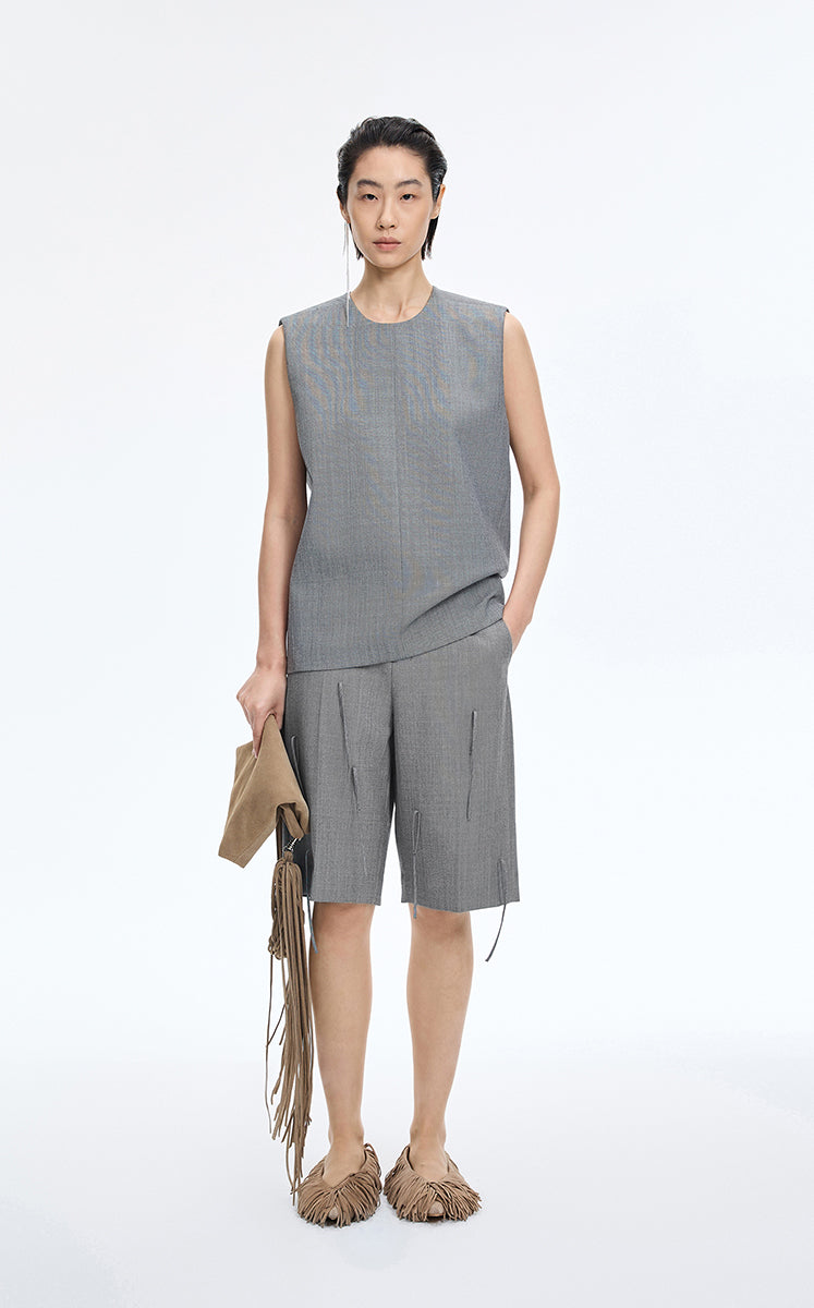 Pants / JNBY A-Line Wool Fringe Cropped Pants