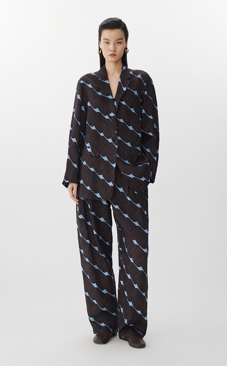 Pants / JNBY City Print Cuffed Tapered Pants