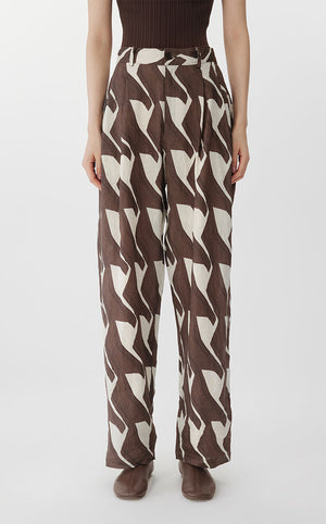 Pants / JNBY City Print Cuffed Tapered Pants Black