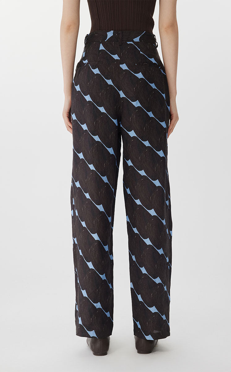 Pants / JNBY City Print Cuffed Tapered Pants Dark Brown