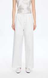 Pants / JNBY Cotton Poplin Drawstring Wide-Leg Pants