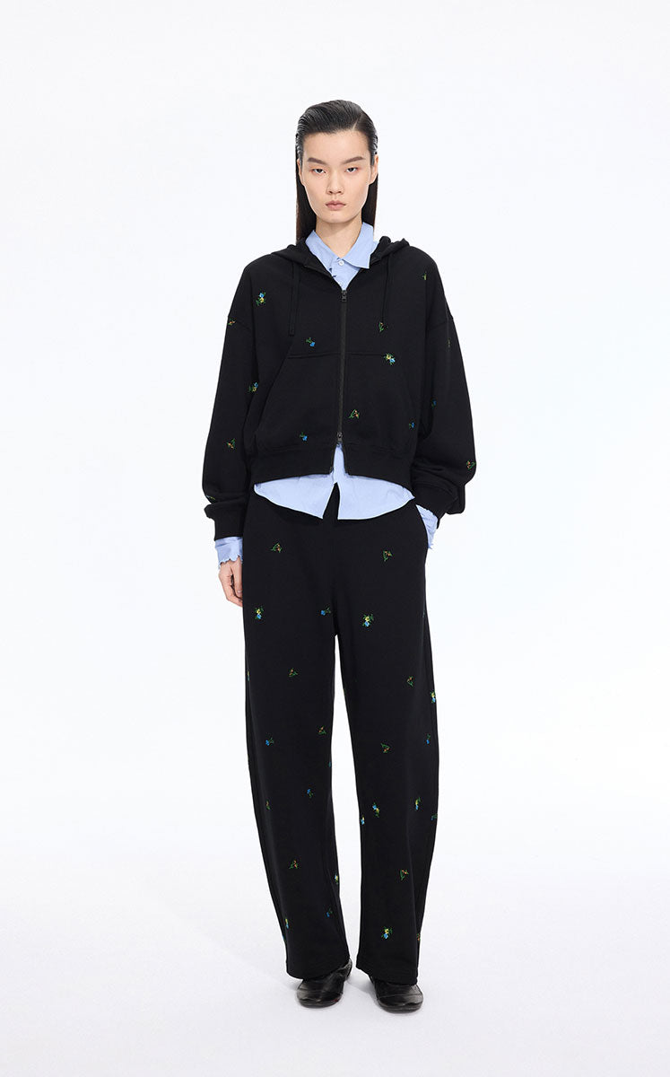 Pants / JNBY Cotton Watercolor Floral Drawstring Pants