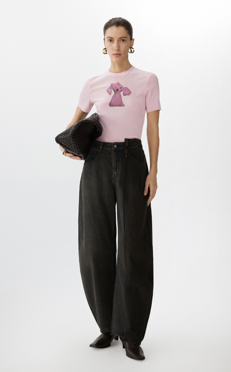 Pants / JNBY Cuffed Banana Fit Ultra-Long Denim Trousers Black