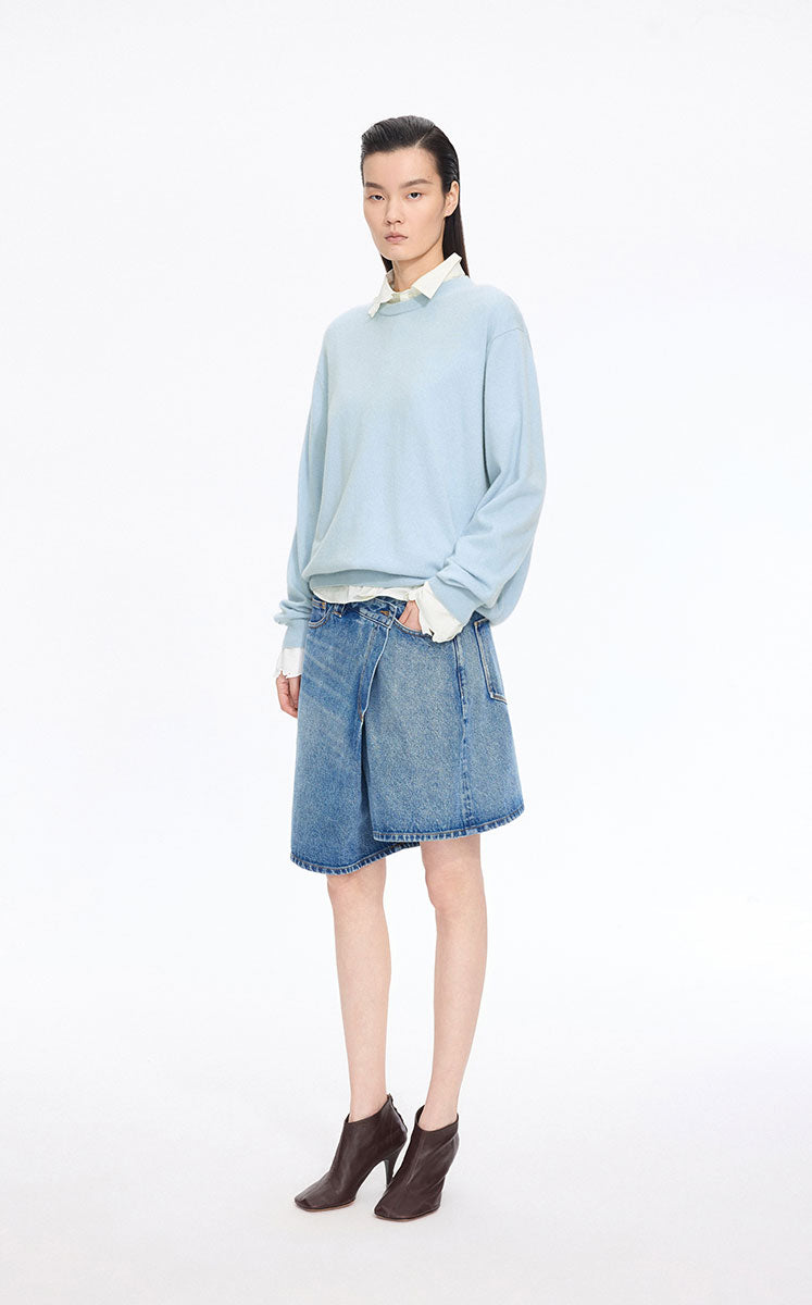 Skirt / JNBY Deconstructed A-Line Denim Skort
