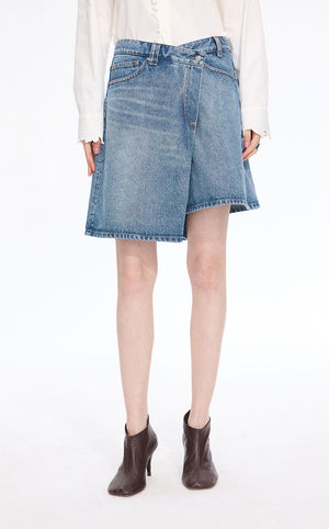 Skirt / JNBY Deconstructed A-Line Denim Skort Blue