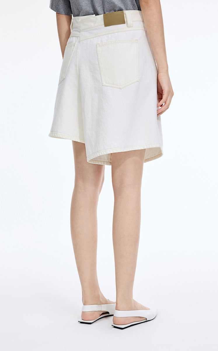 Skirt / JNBY Deconstructed A-Line Denim Skort