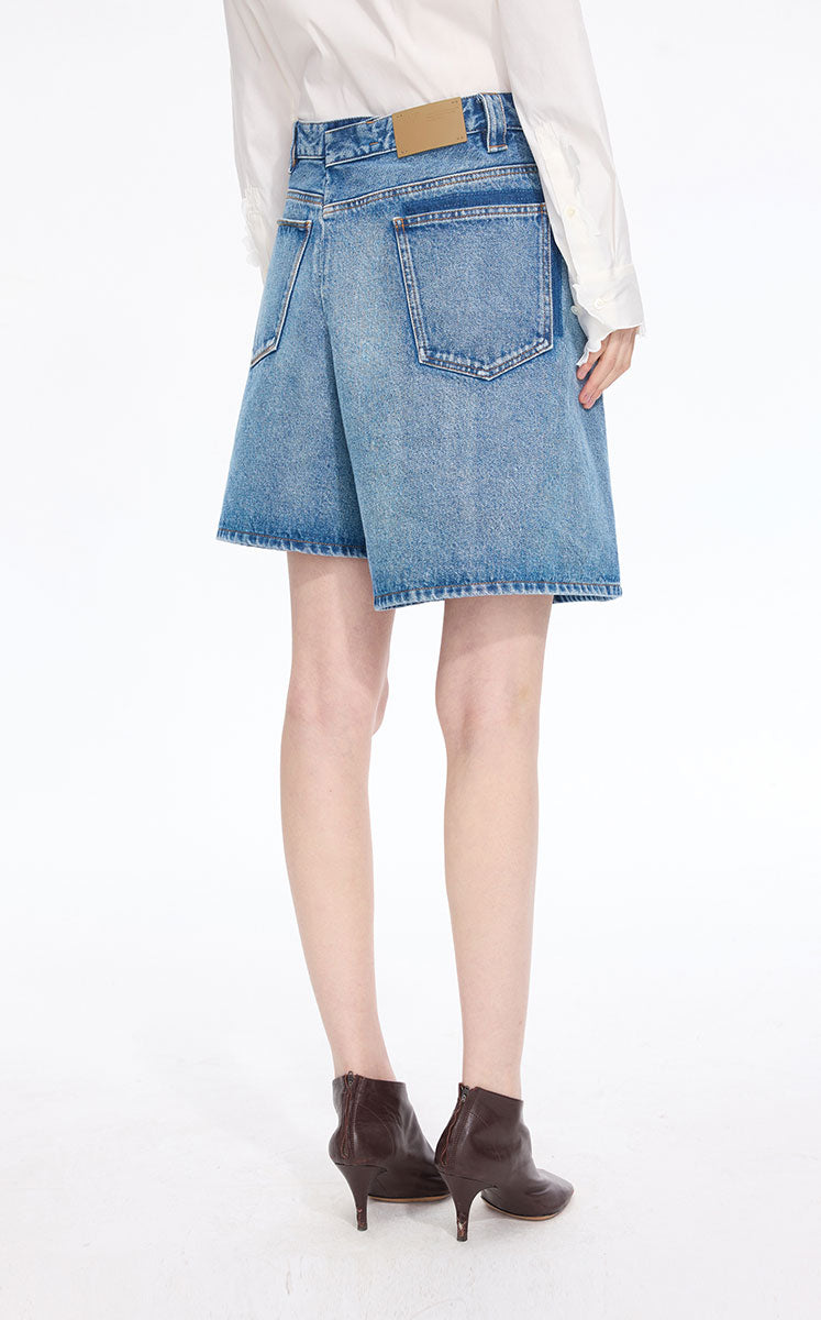 Skirt / JNBY Deconstructed A-Line Denim Skort