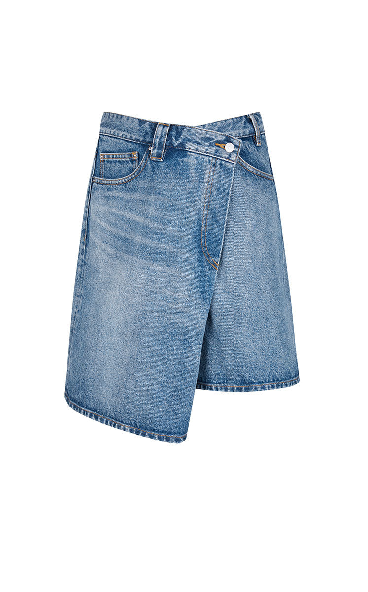 Skirt / JNBY Deconstructed A-Line Denim Skort