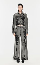 الكفاف / JNBY Distressed Wide-Leg Washed الجينز