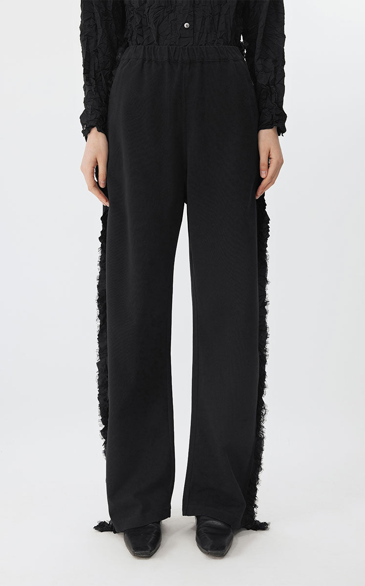 Pants / JNBY Drawstring Lace Trim Banana Pants Black