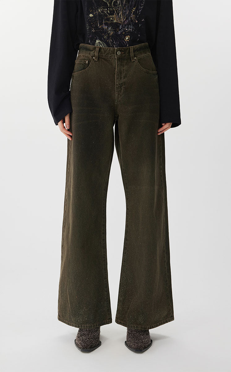 Pants / JNBY Washed Wide-Leg Jeans Brown