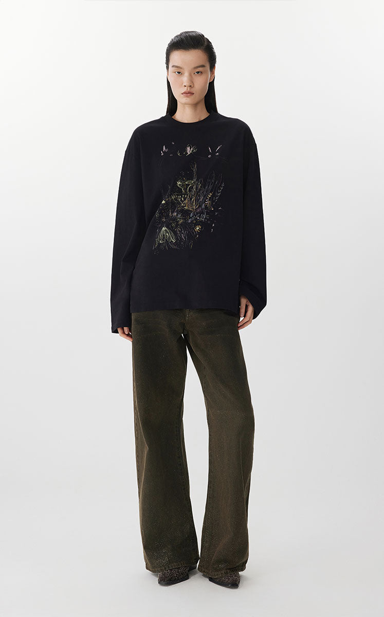 Pants / JNBY Washed Wide-Leg Jeans