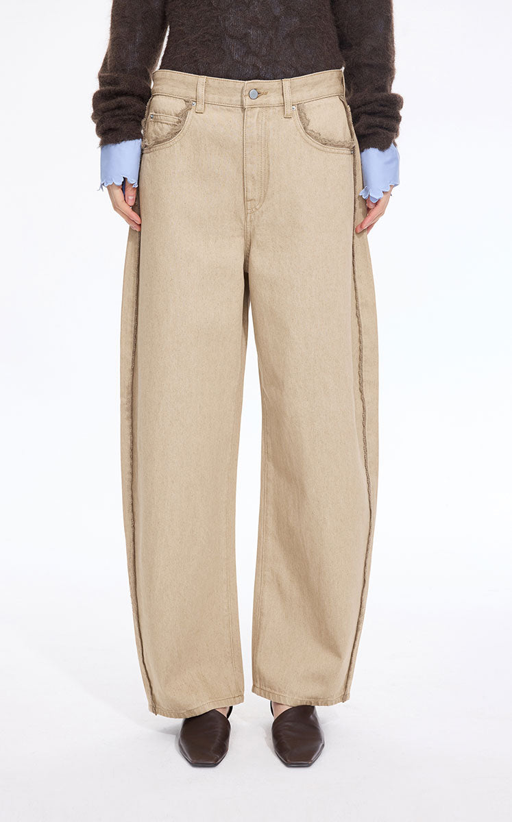 Pants / JNBY Gradient Denim Banana Jeans Yellow Kahaki