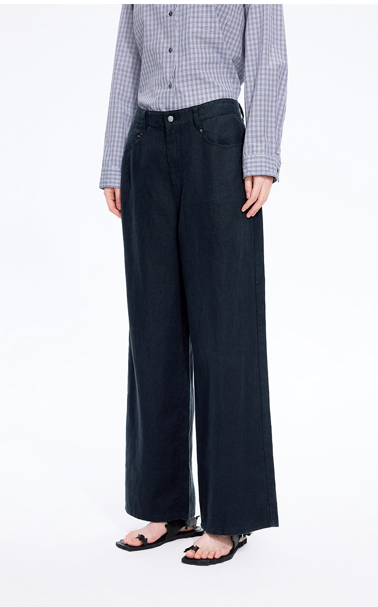 Pants / JNBY Linen Relaxed Wide-Leg Pants