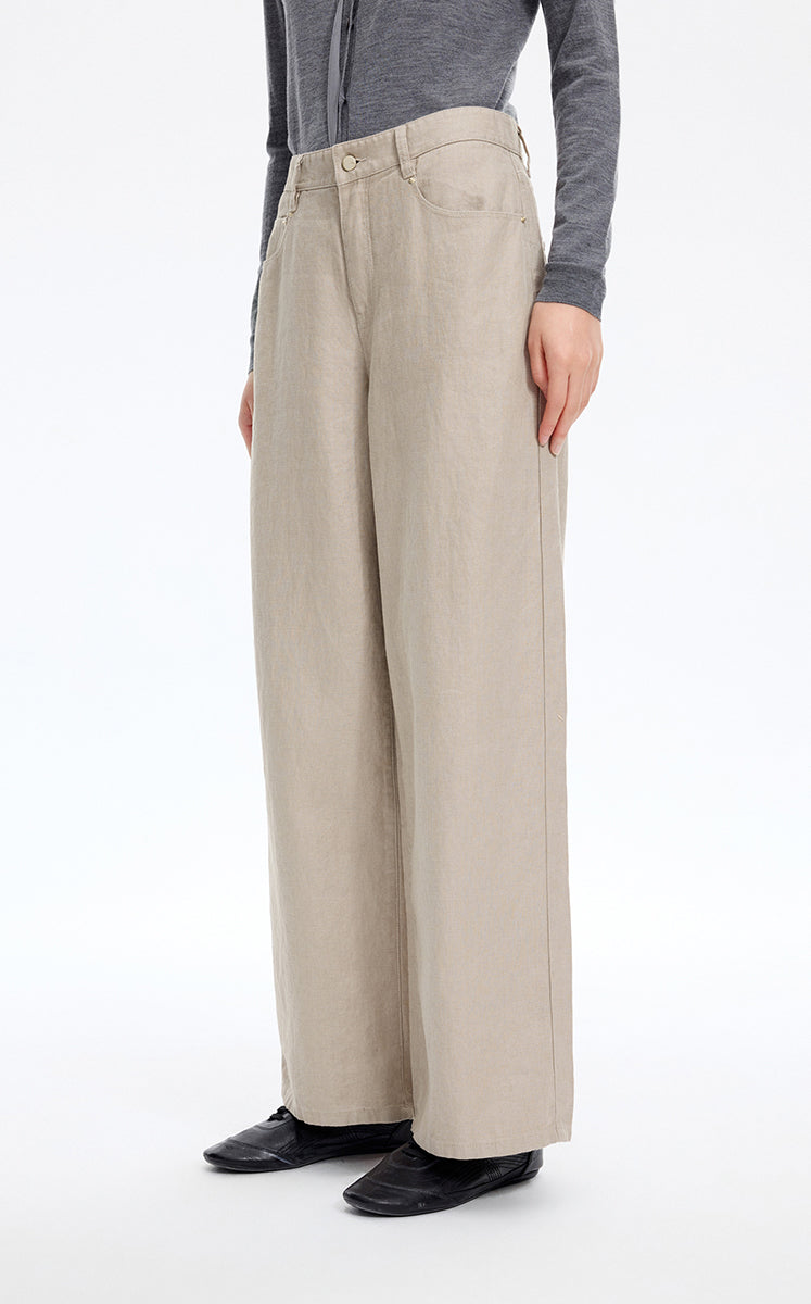 Pants / JNBY Linen Relaxed Wide-Leg Pants