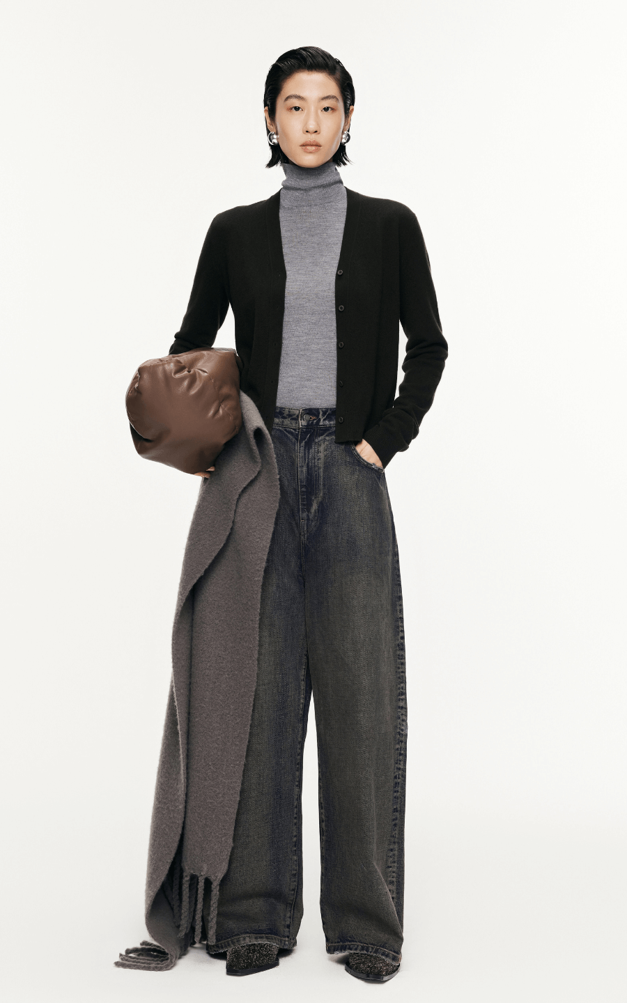 Pants / JNBY Loose Fit Denim Straight Jeans XL