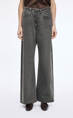 Pants / JNBY Offset Waist Flared Long Jeans Grey