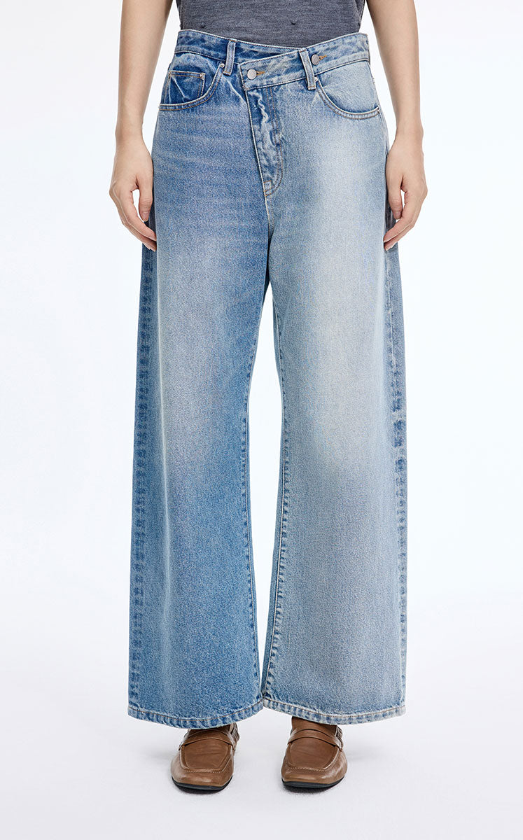 Pants / JNBY Offset Waist Flared Long Jeans Blue