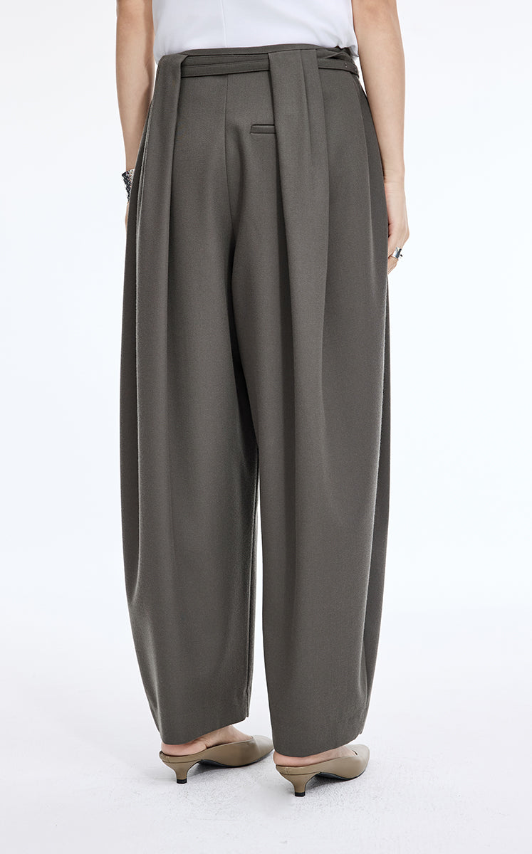 Pants / JNBY Pleated Waist Jacquard Wool Pants