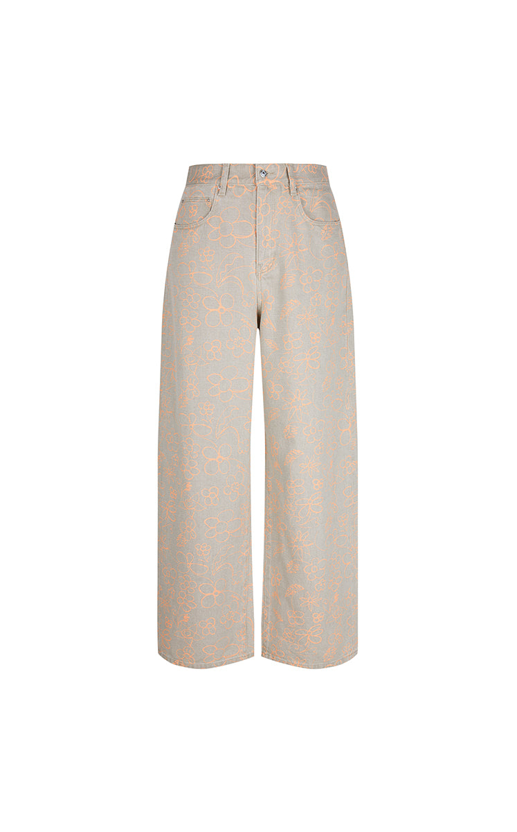 Pants / JNBY Printed Floral Wide-Leg Jeans