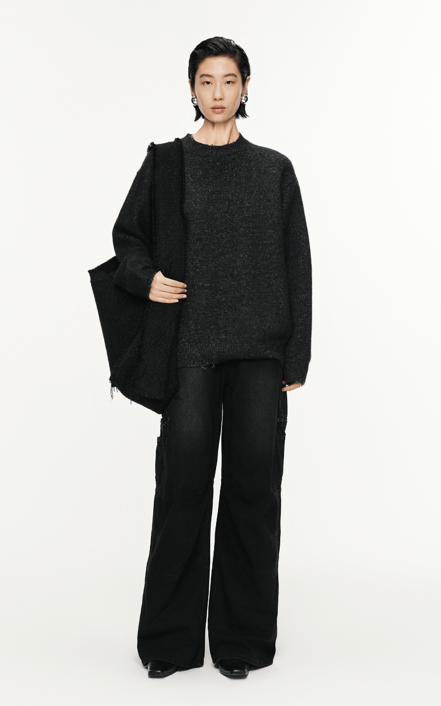 Pants / JNBY Relaxed Extra Long Cargo Jeans Black