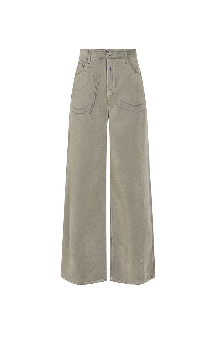 Pants / JNBY Relaxed Flared Lyocell Denim Pants Grey