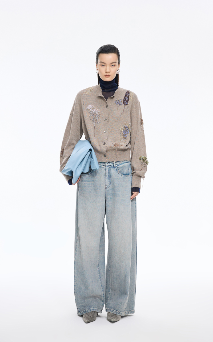 Pants / JNBY Relaxed Straight-Leg Long Jeans Blue