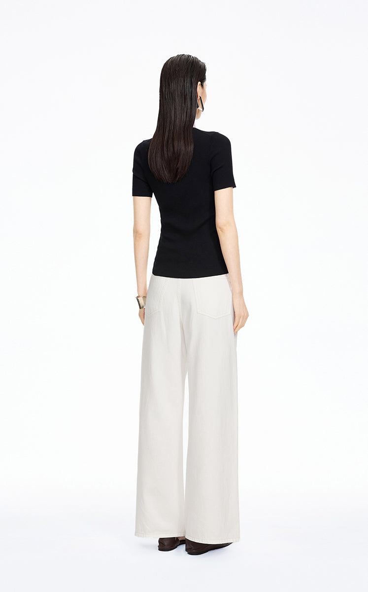 Pants / JNBY Relaxed Wide-Leg Cotton-Lyocell Blend Jeans