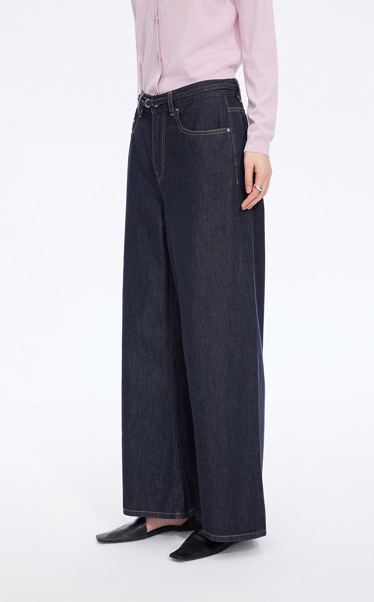 Pants / JNBY Relaxed Wide-Leg Cotton-Lyocell Blend Jeans