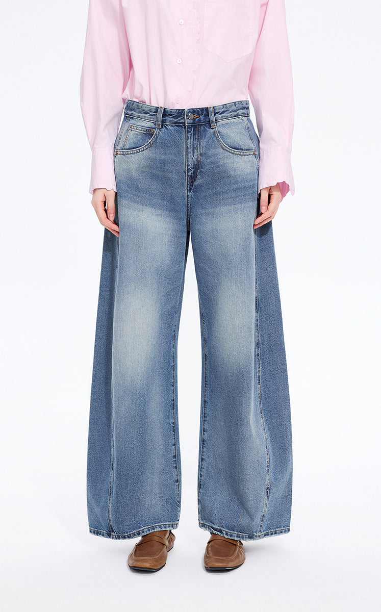 Pants / JNBY Rolled Hem Banana Fit Denim Pants Washed Denim Blue