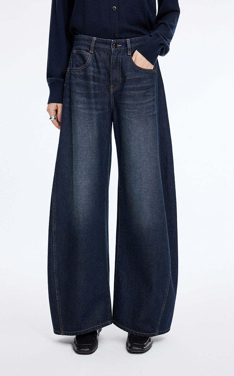 Pants / JNBY Rolled Hem Banana Fit Denim Pants Indigo Denim