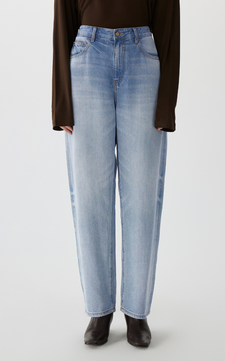 Pants / JNBY Tapered Frayed Hem Denim Trousers