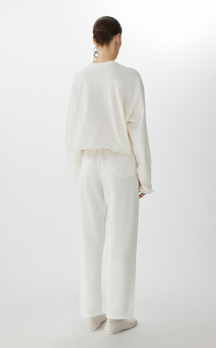 Pants / JNBY Tapered Frayed Hem Denim Trousers